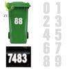 Reflective Trash Can Labels Wheelie Bin Number Sticker Self-Adhesive Weatherproof Outdoor Mailbox House Numbers Decal