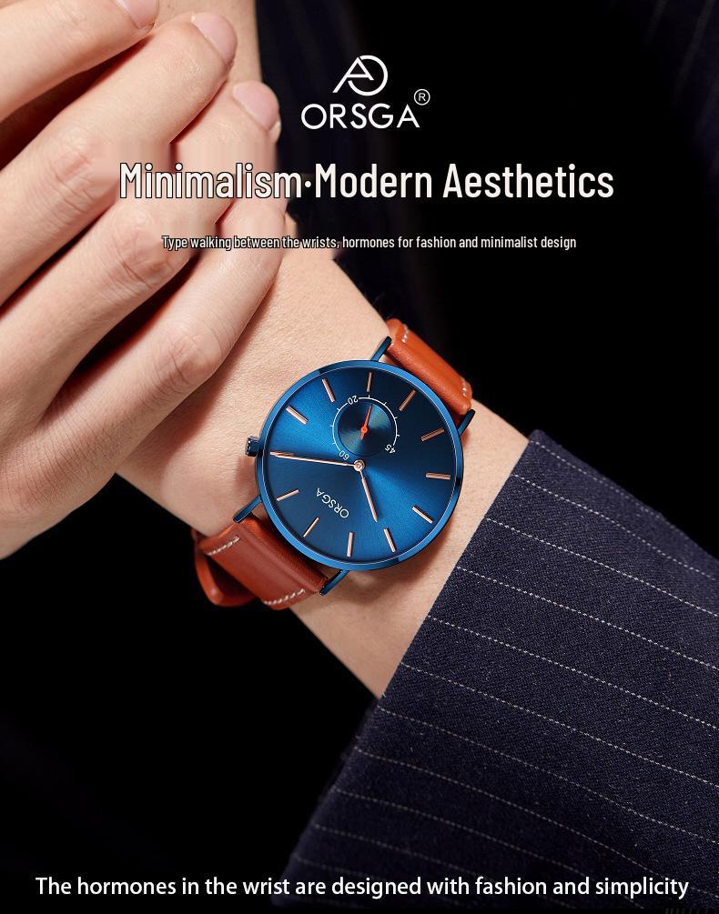 ORSGA Fashion Ultra-Thin Minimalist Men's Waterproof Quartz Watch