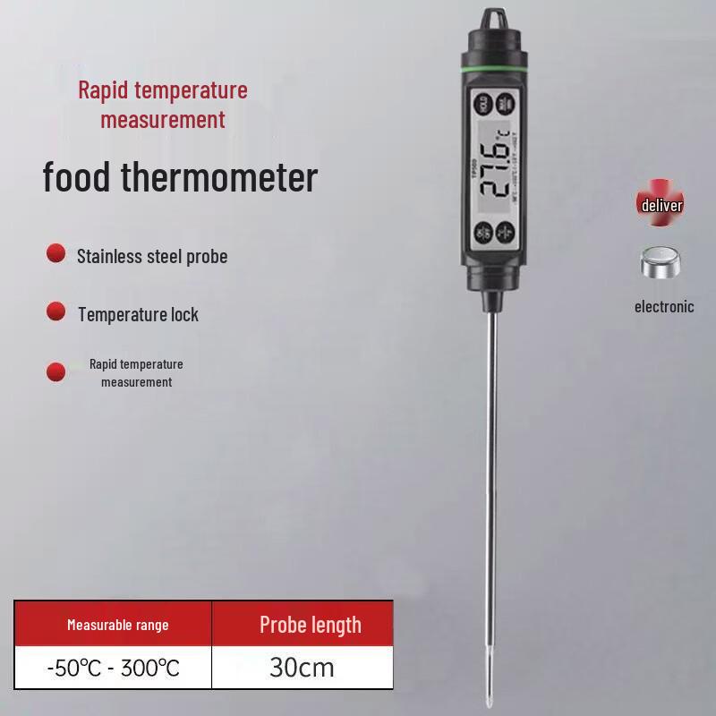 Abay Commercial Electronic Food Thermometer, 30cm Probe, 2-Pack