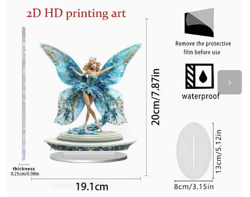 

Creative 2D Acrylic Flat Home Decoration Figurine with HD Printing Art and Waterproof Surface Suitable for Various Display Settings One Size синий