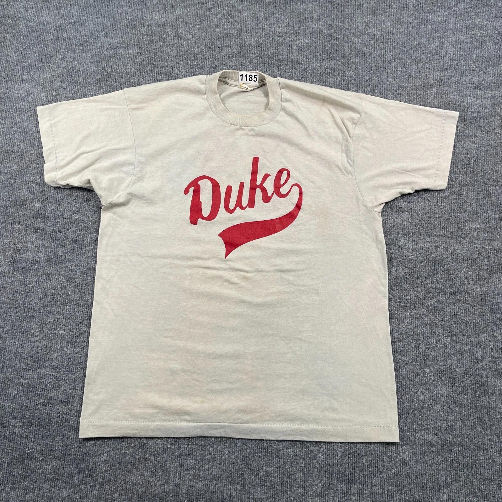 

Vintage 80s Duke University Shirt Large 21x26 Gray Spellout 3XL