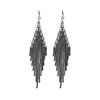Premium zwarte strass lange oorbellen met kwastjes