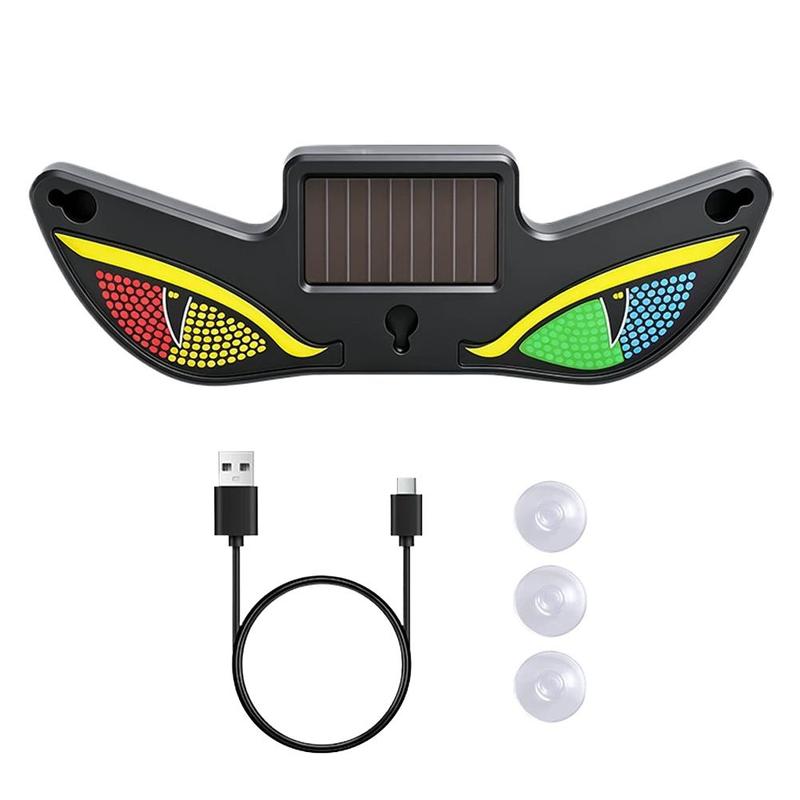 Car LED Solar Ambient Light Demon Eye Wireless Triangle Window Decor Neon Light Auto Atmosphere Lamp Car Accessories