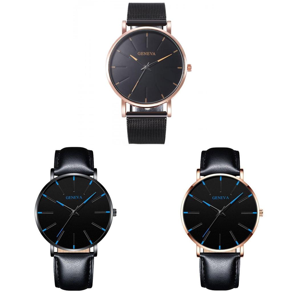 Geneva Mens Quartz Watch Alloy Band With Decorative Dial For Casual Wear