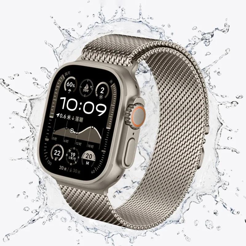 Für Apple Watch Armband 46mm 44mm 45mm 49mm 42mm Metall Magnetisches Armband für Iwatch Serie 10 9 7 8 5 6 SE Ultra2 Ersatzarmband