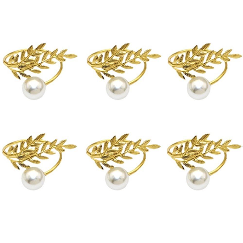 

6Pcs Metal Napkin Rings Christmas Thanksgiving Napkin Holder Elegant Napkin Buckle Table Decoration золотий