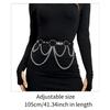 Punk Style Adjustable Wide Waist Chain Jewelry For Women Gothic Clothing Accessories Street Fashion Faux Leather Belt