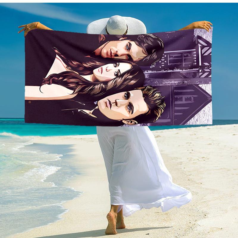 1pc The Vampire Diaries1 Beach Towel, Comfortable and Thick, and Swimming/Bath/Picnic/Camping Towel, Suitable for Seaside Beaches