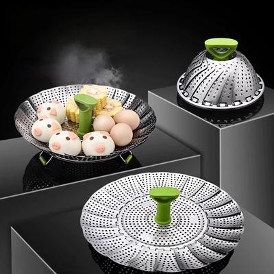 Drainage Basket Kitchen Novel Kitchen Accessories Steaming Drawer Dumplings Steamer Cooker Stainless Steel Folding Steamer Bar