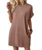 Europe Style Short Sleeve Dress With Pockets And Distressed Effect For Casual Summer Wear
