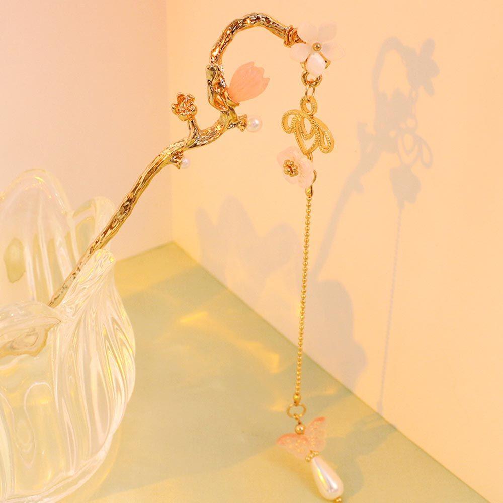 Pendent Pearl Bridal Tassel Korean Hanfu Hairpins Hair Clip Women Hair Sticks Chinese Hair Fork