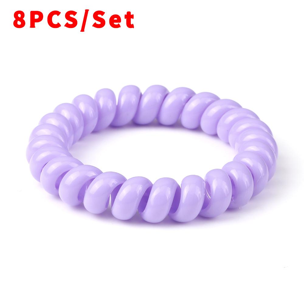8PCS/Set Fashion Girls Telephone Wire Elastic Hair Bands Hair Ties for Women Ponytail Holder Hair Rope Accessories Gum