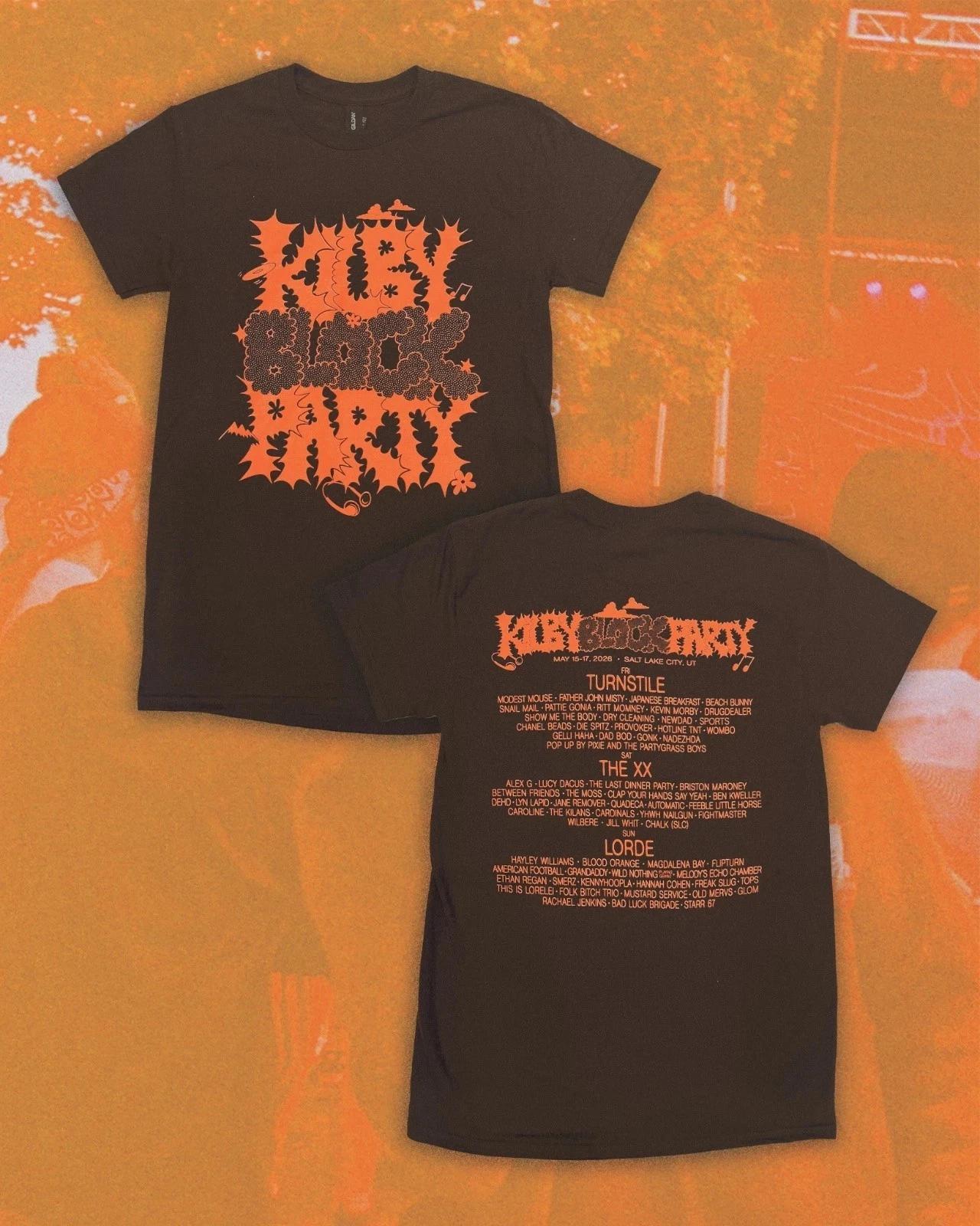 Kilby Block Party 2026 T-Shirt Brown Music Festival Concert Lineup Tee S