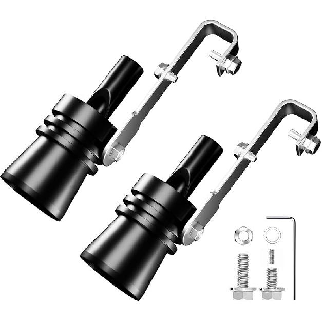 Turbo Exhaust Whistle,Exhaust Sound Enhancer,Turbo Sound Whistle Exhaust Muffler,Car Turbo Whistle,Exhaust Whistle(XL-2PCS)(Black)