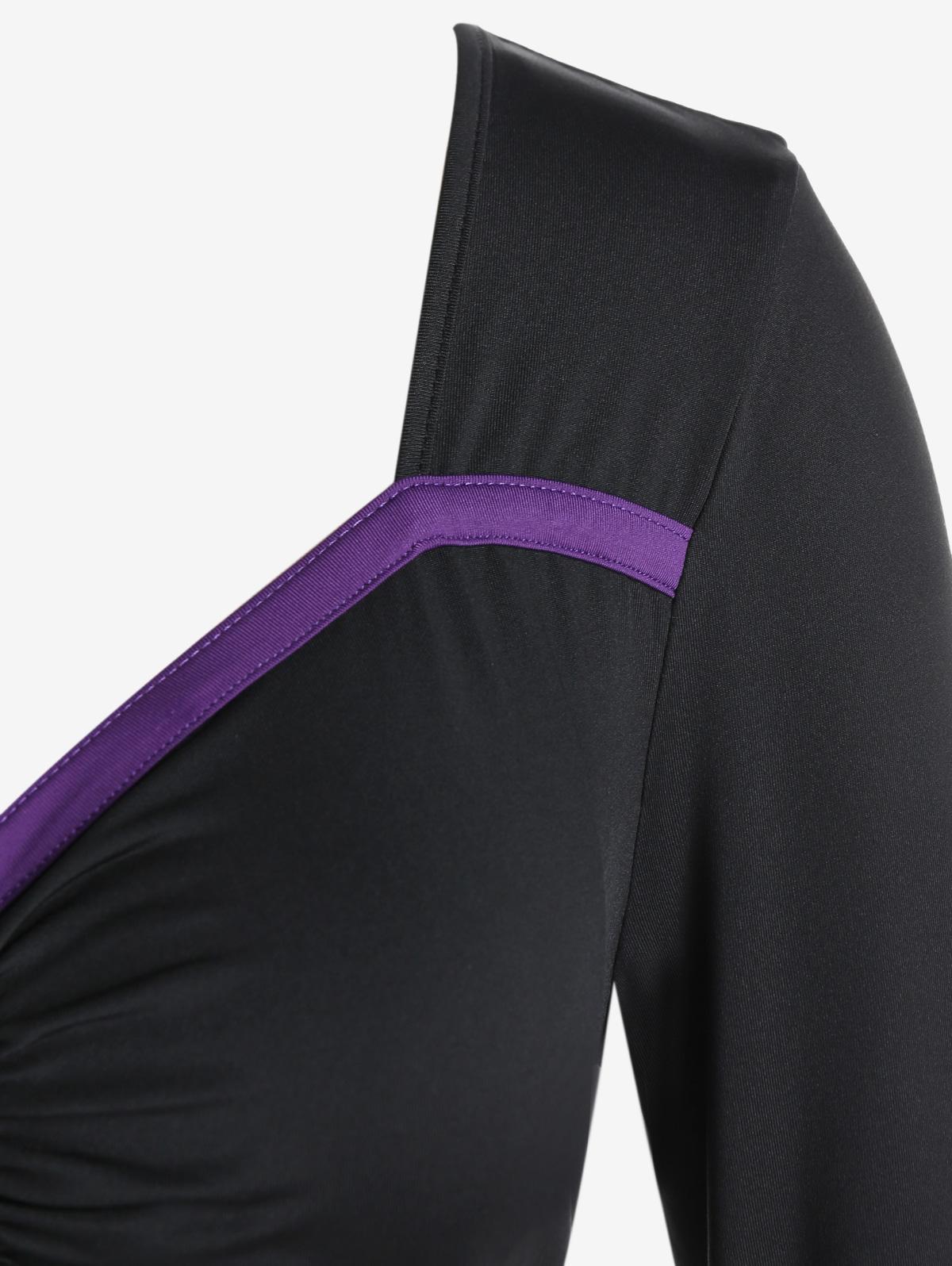 Готическая футболка с расклешенными рукавами Rosegal на шнуровке — фото 3