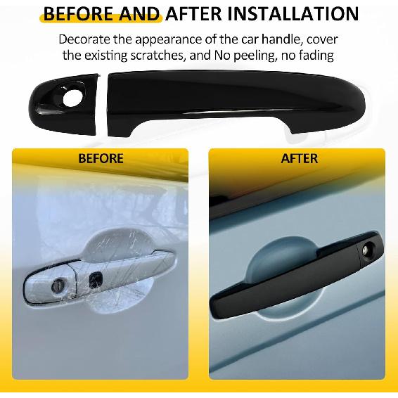 OCPTY 4PCS Door Handle Covers for 2012-2017 for Toyota Camry Exterior Driver Side & Passenger Side Car Door Handle Covers Trim Kit Black