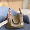 Togo First Layer Cowhide Bag 2025 New Lychee Pattern Leather Bucket Bag Single Shoulder Crossbody Portable Women's Bag
