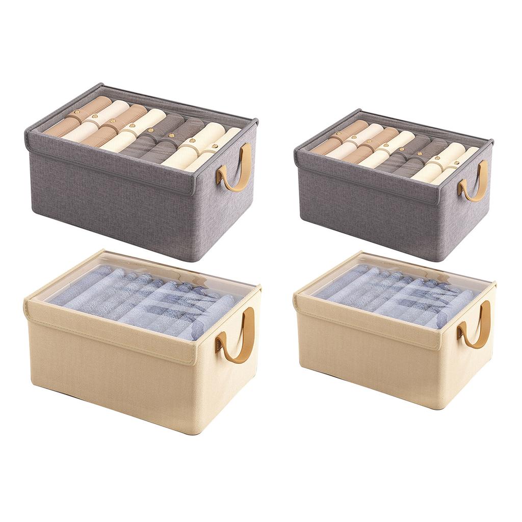 Foldable Clothing Organizer Space Efficient Folding Storage Bin with Lid for Garments Dustproof Wardrobe Clothes Box