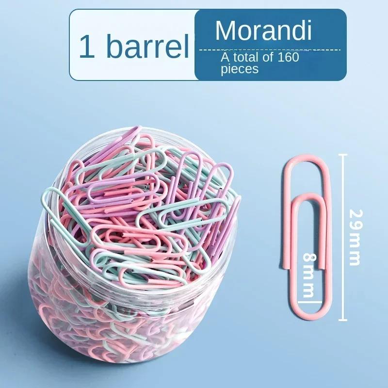 160pcs Metal Clips 1 Box Colored Paper Clip Memo Clip Bookmarks Stationery Office Accessories School Supplies Length 29mm