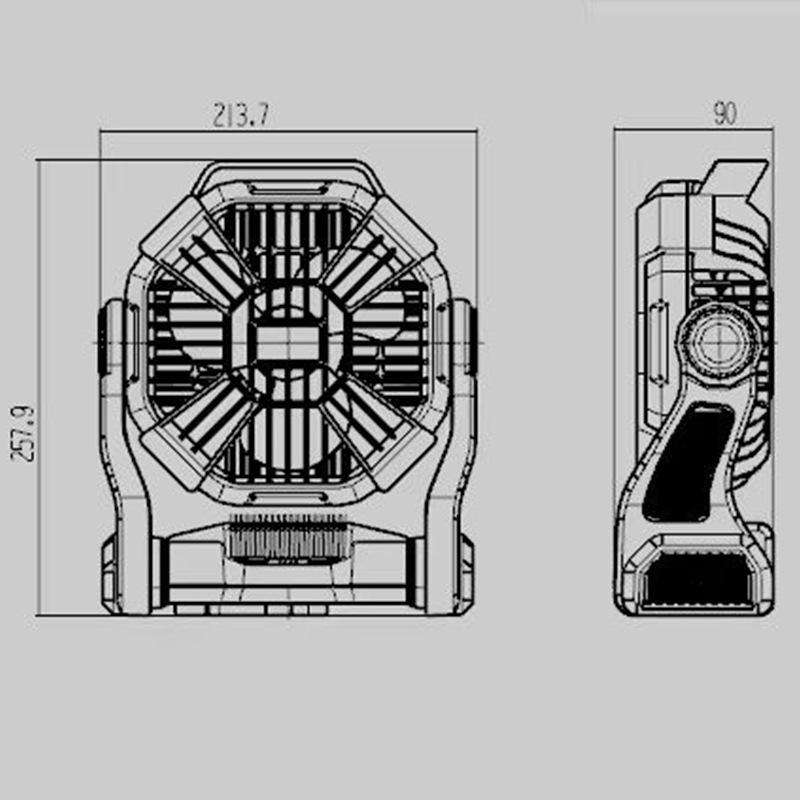 Lumină ventilator de camping Ventilator portabil de exterior alimentat cu baterie de călătorie Ventilator personal de încărcare pentru camping
