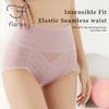 Flarixa Women Sexy Lace Panties High Waist Tummy Control Briefs Floral Perspective Uderwear Female Hollow Transparent Underpant