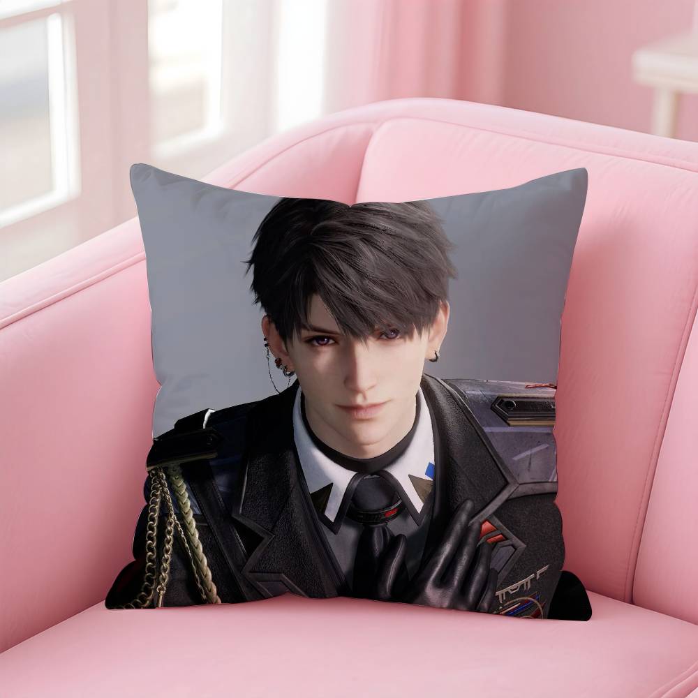 Anime C-Caleb Love And Deepspace Game Pillow Case Anti-dustmite Pillowcase Invisible zipper silky short plush Sofa cushion cover