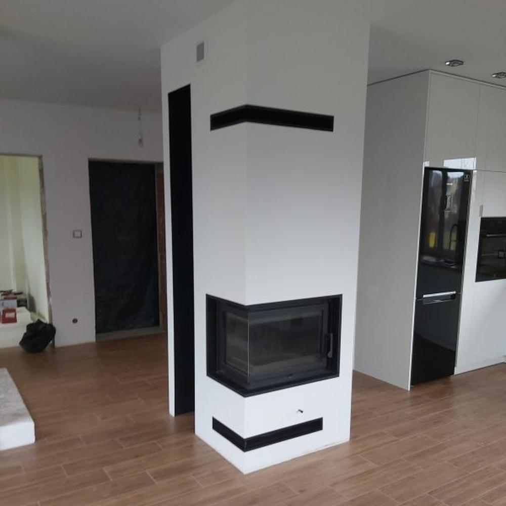 Litinová krbová kamna KRATKI SIMPLE levá 8 kW Ø 200