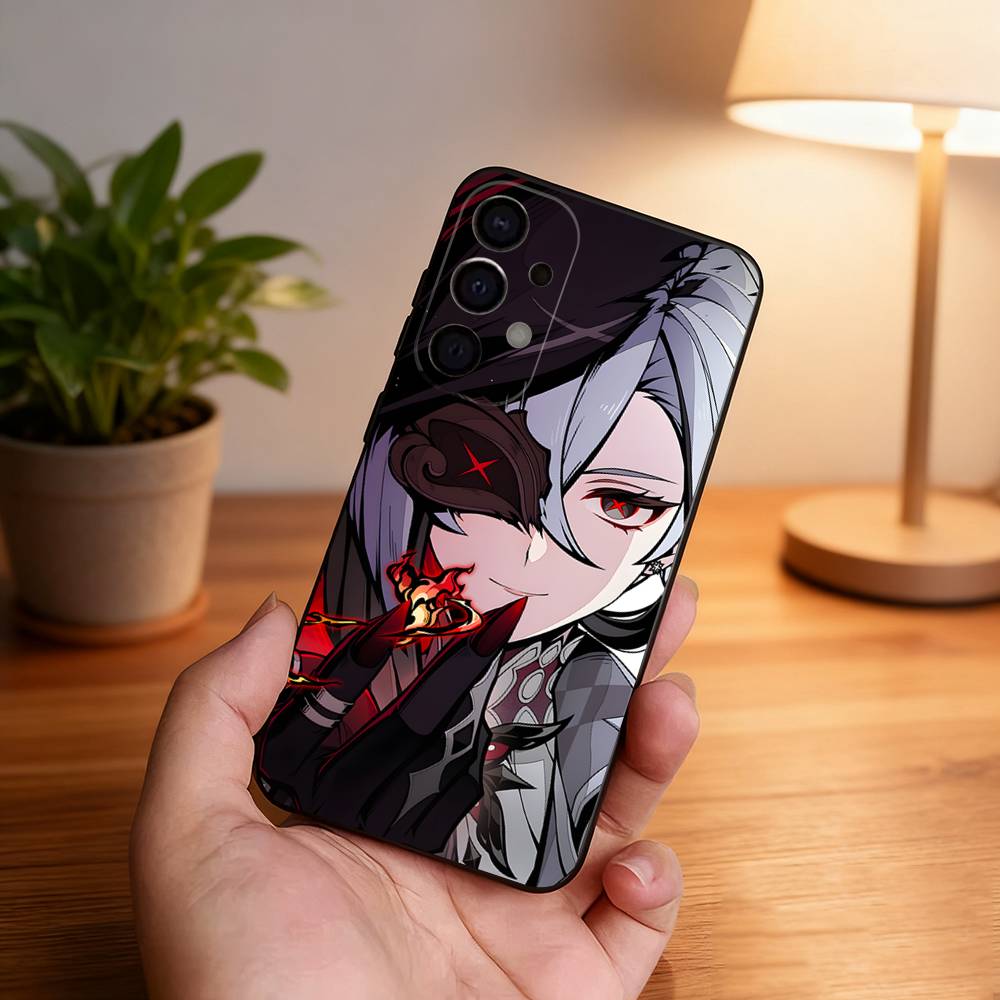 

G-Genshin Impact A-Arlecchino Phone Case For Samsung S26,S25,S24,S21,S22,S23,S30,Ultra,S20,Plus,Fe,Lite,5G Black Cover Samsung S20plus5G