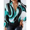 Spring Women's Shirt Street Collar Long Sleeved Women's Shirt Colorful Tassel Print Fashion Daily Top Elegant Women's Shirt