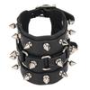 Adjustable Punk Wristband Faux Leather Spikes Bangle Studded Unisex Metal Rivet Bracelet