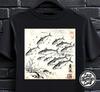 Japanese Fish T-Shirt – Ukiyo-e Mackerel Art Tee – Vintage Ocean Graphic – Minimalist Fishermen Gift