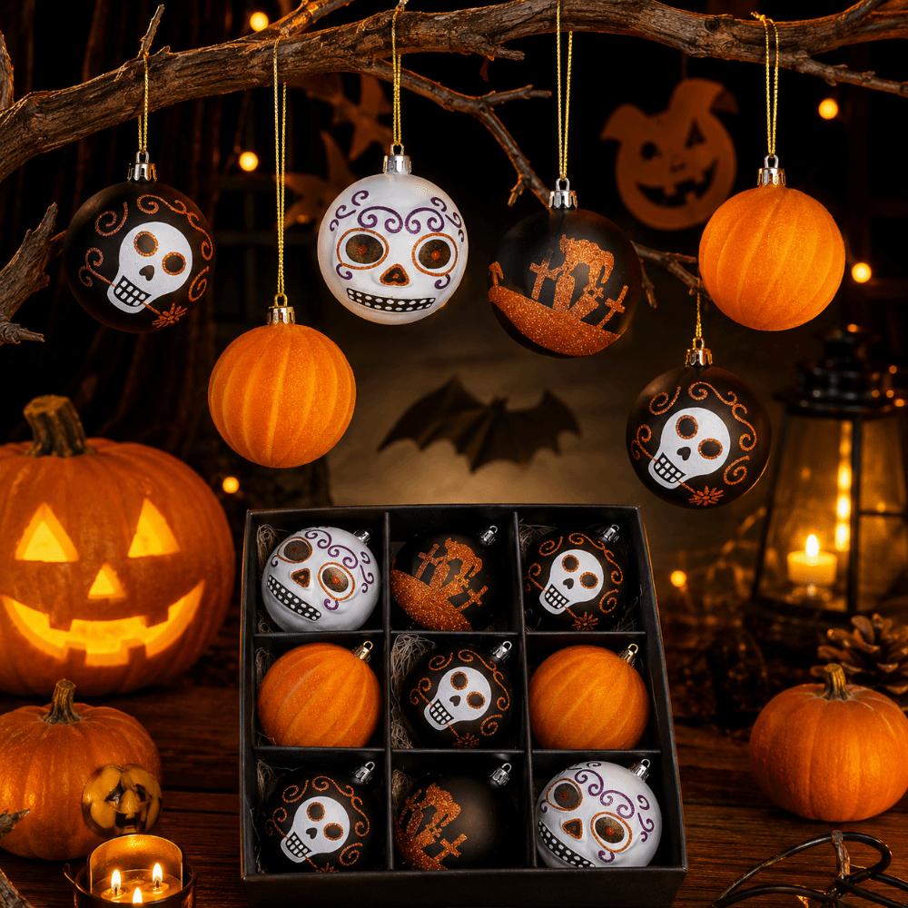 9Pcs/Set Creative Halloween Decoration Pendant 8cm Halloween Ball Ornament Home Decoration