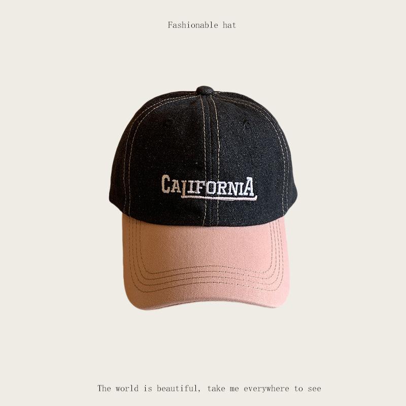 Color Matching Letters Fashion Casual Versatile Baseball Cap Women's Spring Travel Sunshade Cap