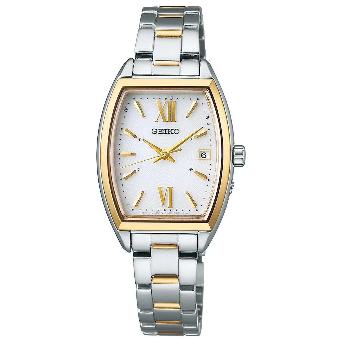

Wristwatch Seiko Selection S Series Ladies Tonneau Type Solar Radio SWFH128 Ladies Silver x Champagne Gold [Seiko Watch]
