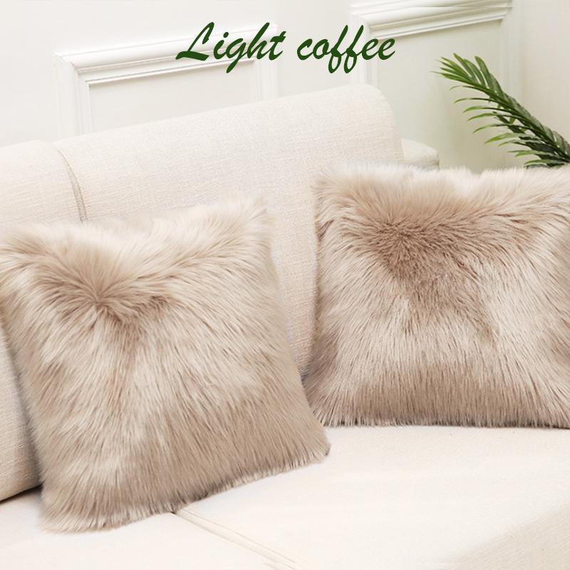 1Pcs Shaggy Fluffy Cover Home Decor Cushion Cover Bedroom Sofa Decorative Soft Fur Plush Living Room Pillowcase 45x45cm