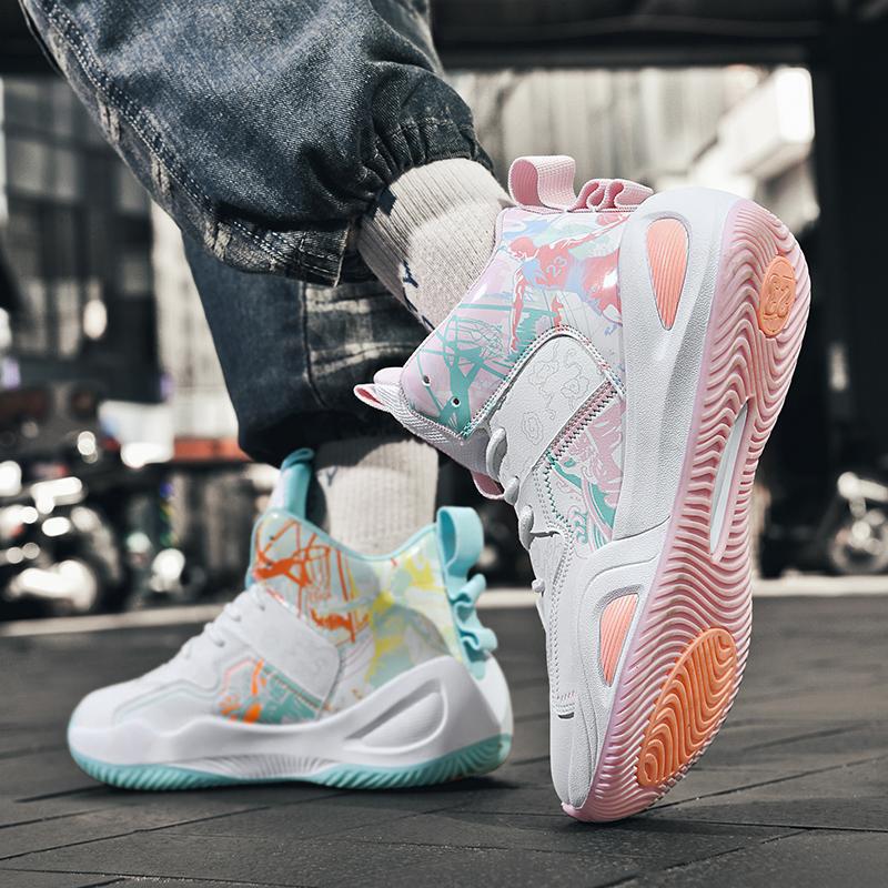 

Middle-aged and older children s basketball shoes, students and teenagers actual competition boots friction sound sports shoes, men s trendy shoes, r 45