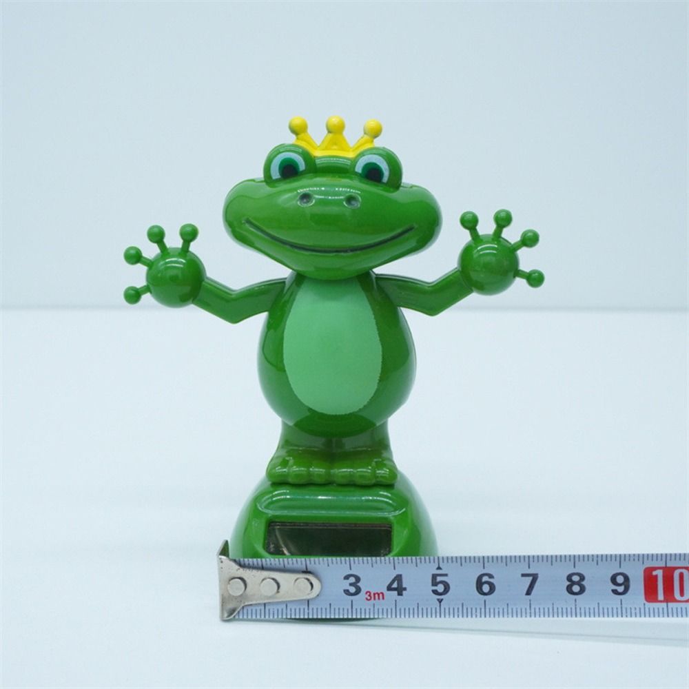 Cartoon Shaking Hand Doll Frog Shape Swing Dancing Doll Solar Powered Frog  Home Decoration
