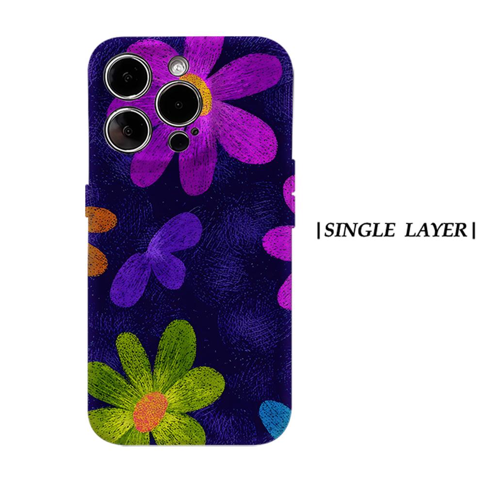 

Neon Painted Daisies Phone Case for IPhone 17AIR 16E 16 15 14 13 12 11 17 Pro Max Plus Double-layer Back Cover IPHONE17PROMAX