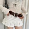 Punk Style Rivet Waist Belt Designer Dress Jeans Belt Heavy-Duty Wide Women's Belt  Streetwear