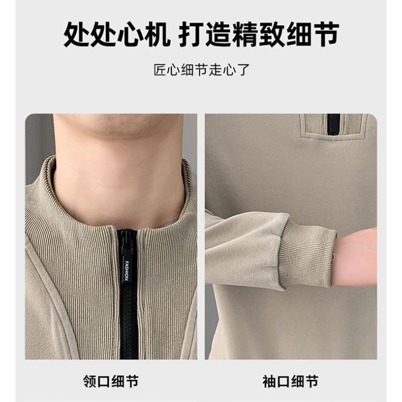 Rundhals-Sweatshirt mit halbem Reißverschluss für Herren, gutaussehend, koreanisch, lässig, langärmlig, vielseitiges Oberteil, Basisschicht-Oberteil