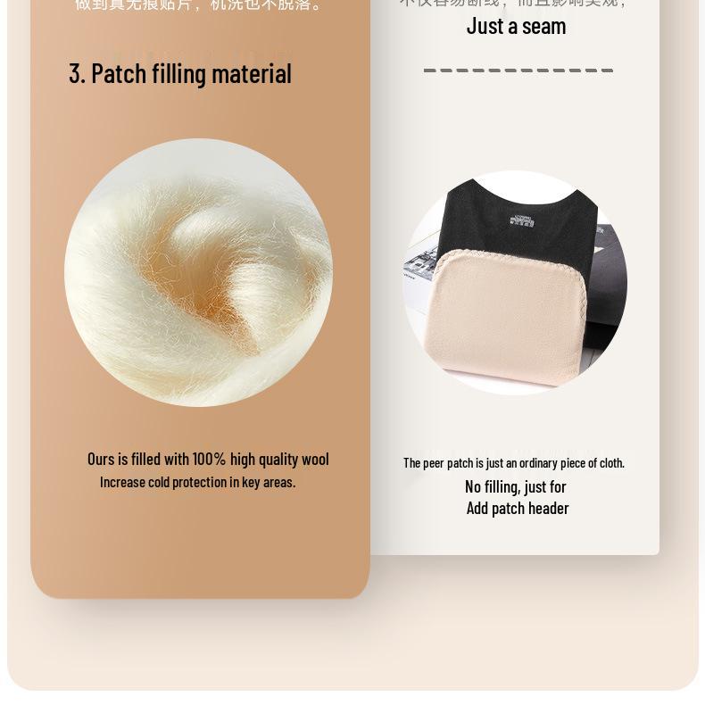 Women's Round Neck Slim Fit Thermal Underwear Set with 7A Antibacterial 100% Wool Filling - Autumn/Winter.