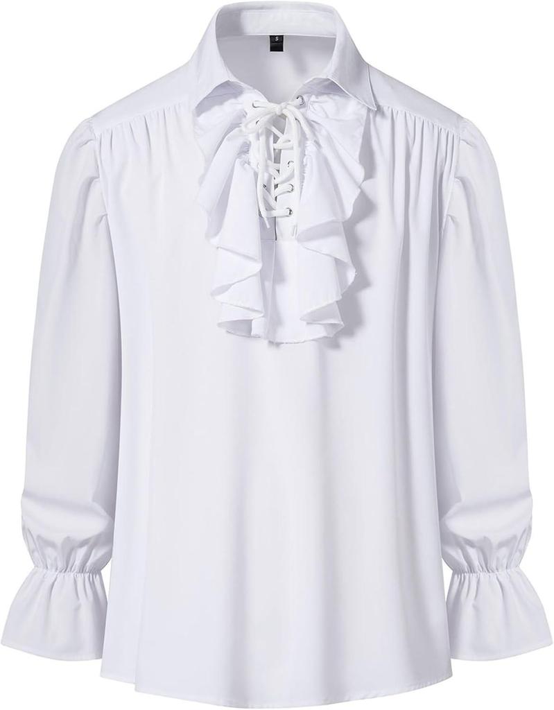 Camicia Pizzo Pirata Vittoriana Steampunk Retrò da Uomo
