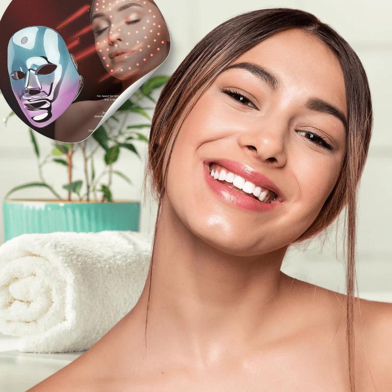 Rechargeable 7-Color LED Facial Mask Portable Photon Device for Skin Brightening