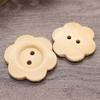 50PCS Round Clothing Button Flower Shaped Sewing Button Overcoat Wood Buttons  Clothing Sewing