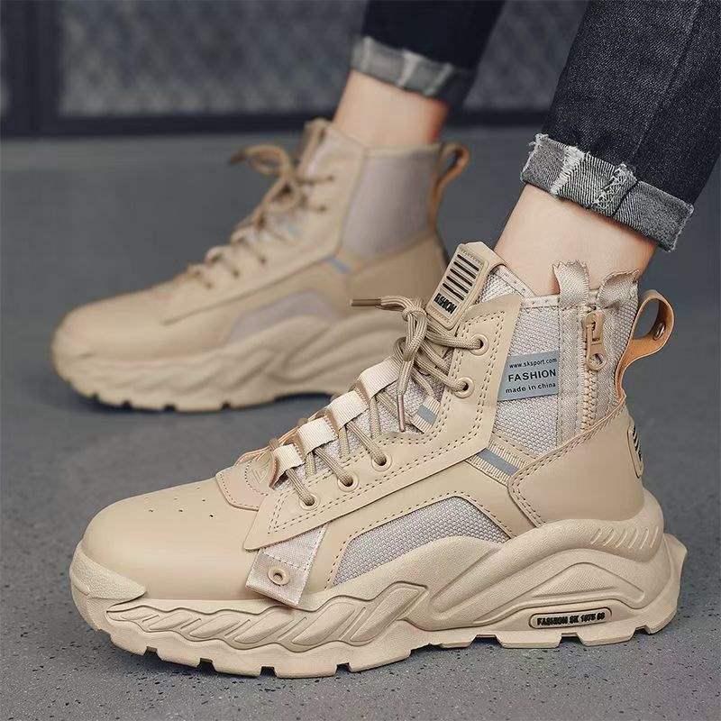 

Мужские осенние высокие ретро ботинки в британском стиле, водонепроницаемые, на толстой подошве 42