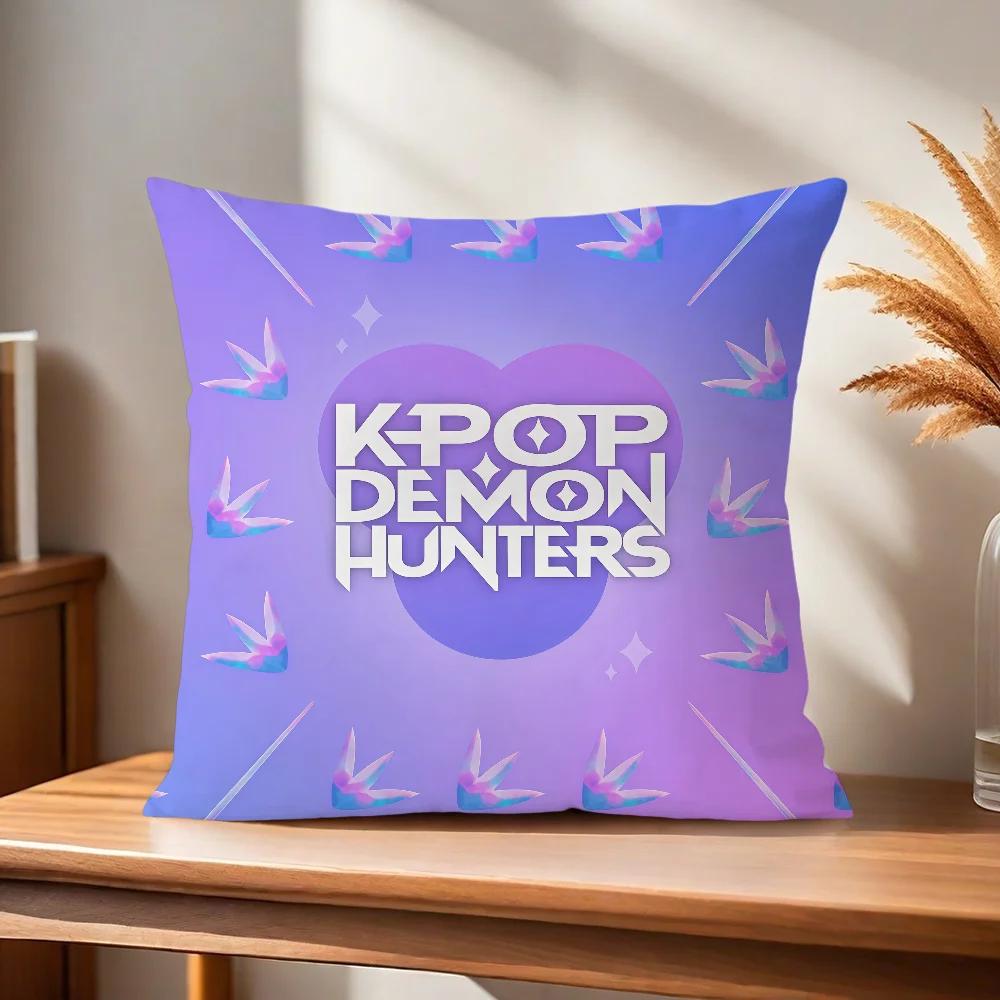 Sale Cushion Demon KPop Hunters Sofa Pillow Cover Home Decor for Living Room Office Car Aesthetic Coffee Shop Decor Gift