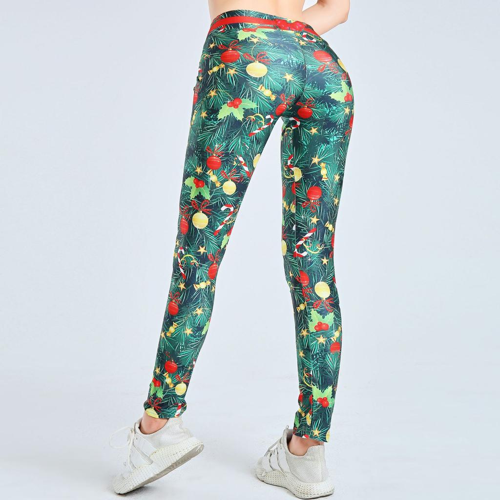 Christmas Digital Printing Sports Yoga Leggings Women's Pants