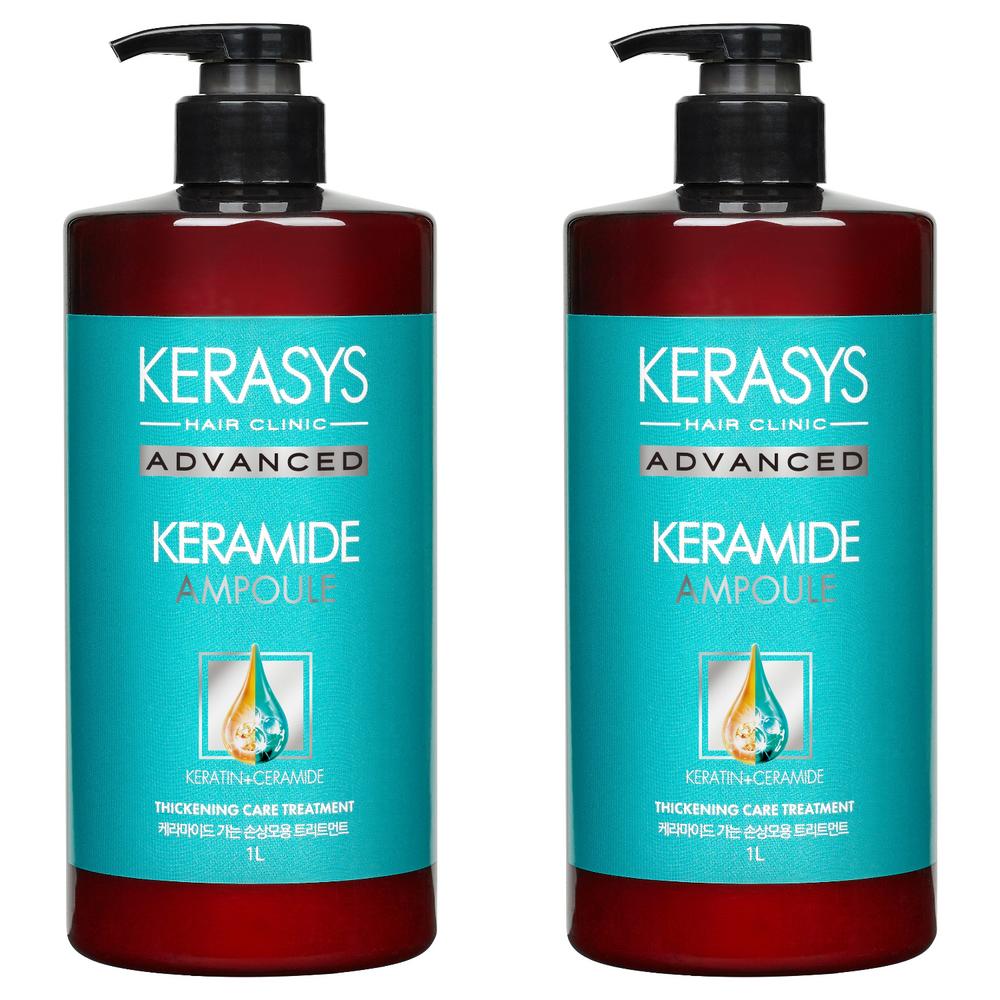 Kerasis Advanced Keramide Fine Damaged Hair Clinic Treatment 1L 2 Pcs