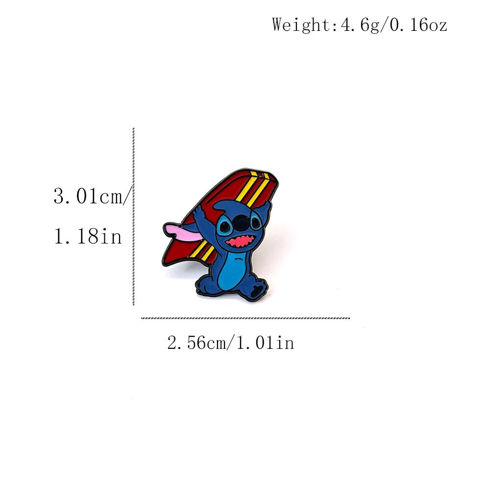 Stitch Cartoon Brooch - Lilo & Stitch Metal Badge Accessories for Clothes and Bags