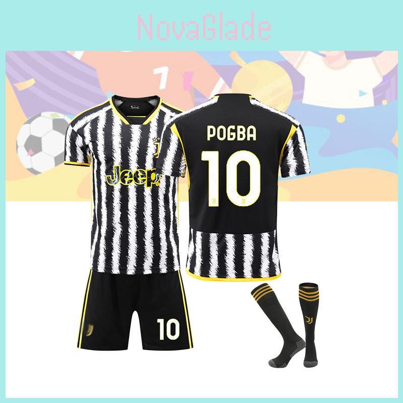 2324 Juventus Home Jersey Set With Socks 10 Polyester Fiber Fabric Children And Adult Sizes